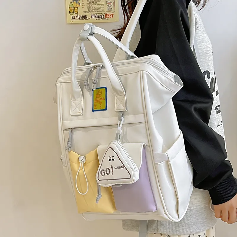MINLUBAOLUO Nylon Portable Backpack Women's Multicolor-8