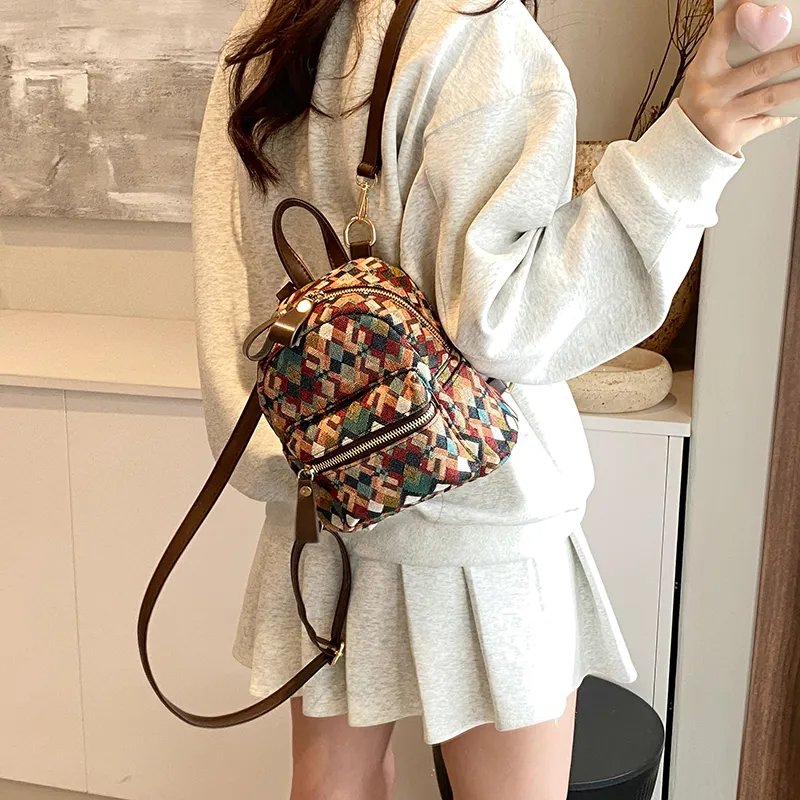 MINLUBAOLUO PU Casual Versatile Effortless Style Commute Handbag Shoulder Bag Backpack Regular Women's Multicolor-14