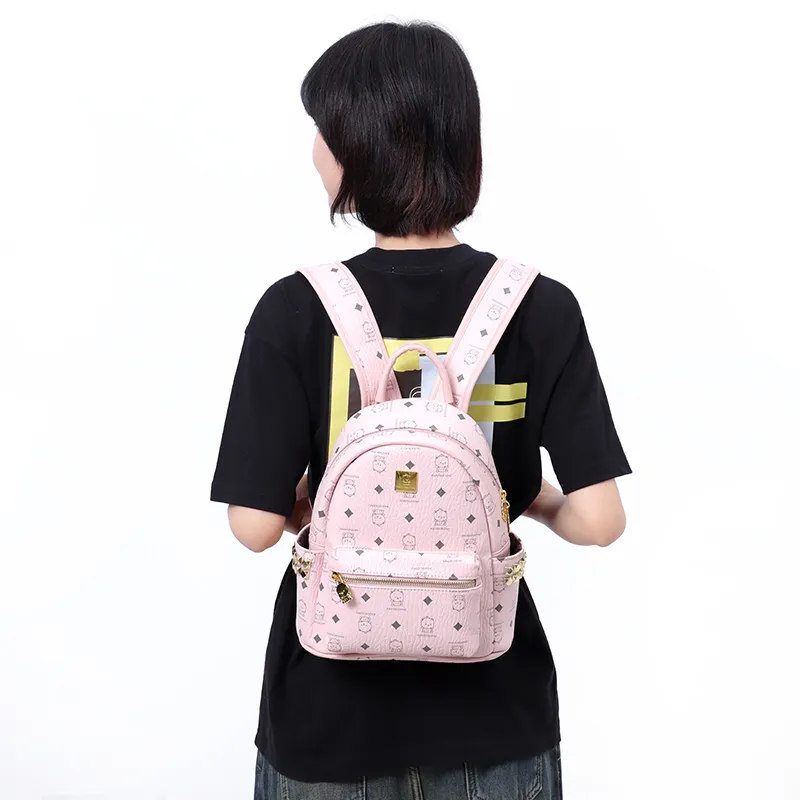 MINLUBAOLUO PU Backpack Medium Size Unisex Multicolor-1