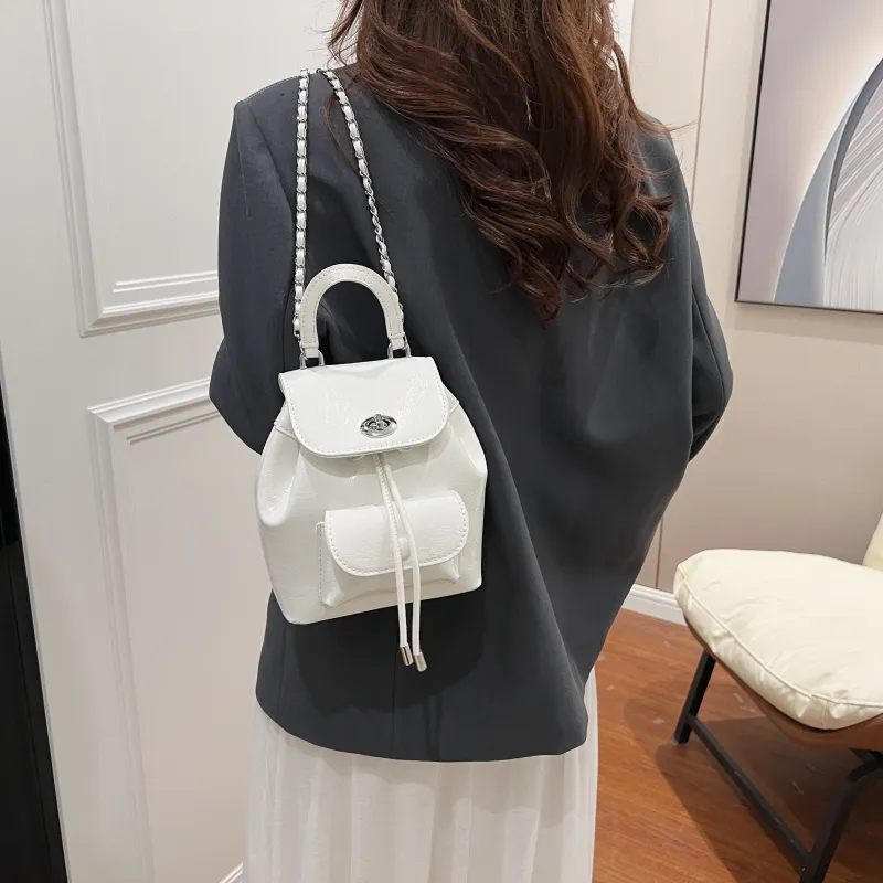 MINLUBAOLUO PU Casual Versatile Design Backpack For Commute And Travel Regular Women's Multicolor-9