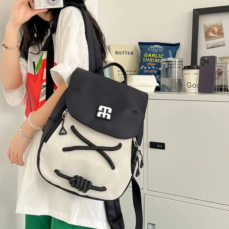 MINLUBAOLUO Nylon Fabric Backpack Women's Multicolor-24