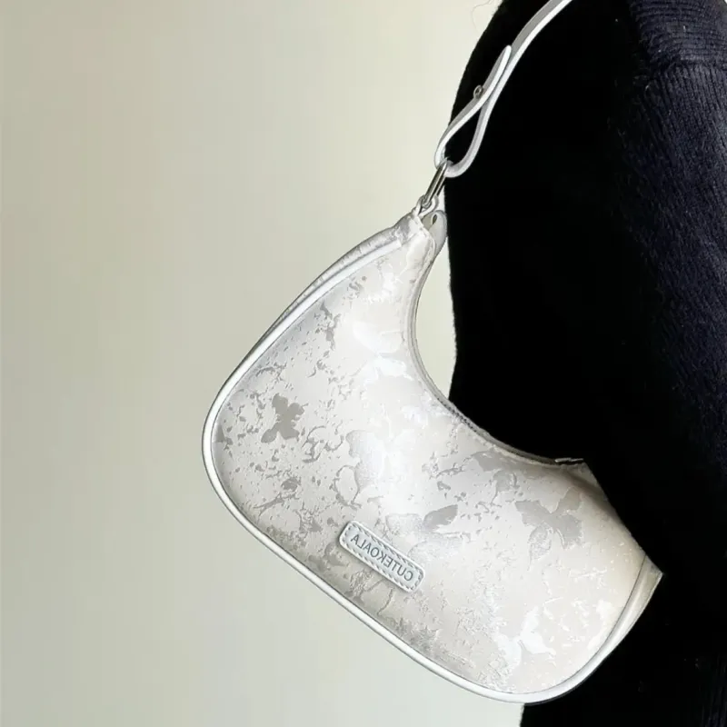 MINLUBAOLUO PU Casual Gentle Versatile Adjustable Strap Shoulder Bag Regular Women's Ecru-2