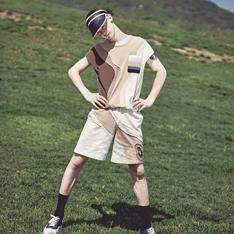 VALLEYOUTH Sleeveless Tank Top Unisex Beige Coffee-6