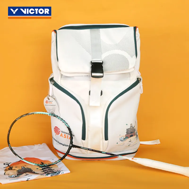 VICTOR Badminton Racket Bags 3 Pack Sporty Style Backpack White Unisex Independent Shoe Compartment-1