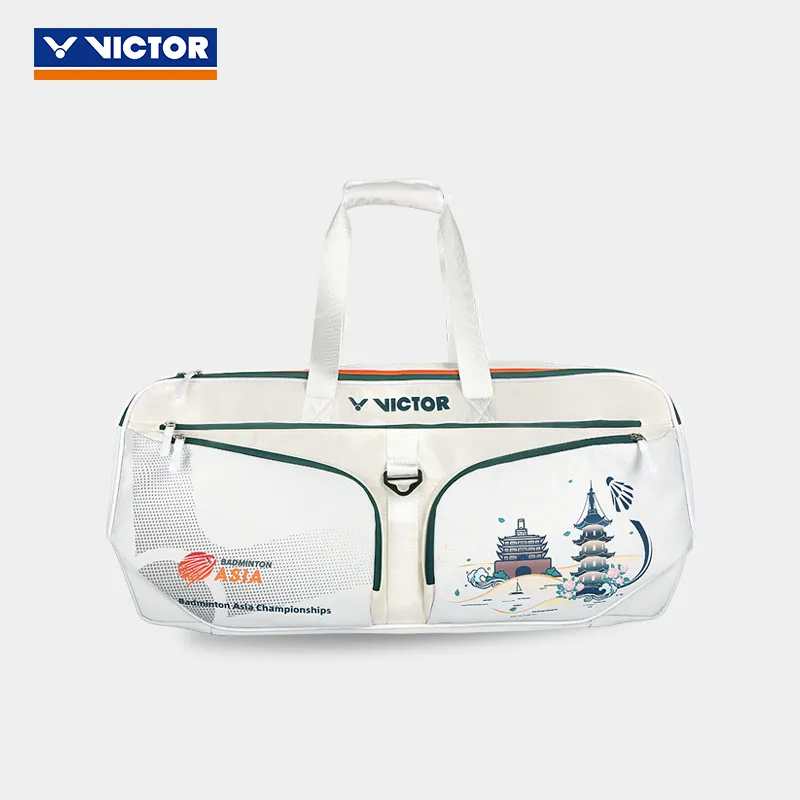 VICTOR Badminton Racket Bags 6 Pcs Pack Sporty Style Shoulder Bag White Unisex Independent Shoe Compartment-1