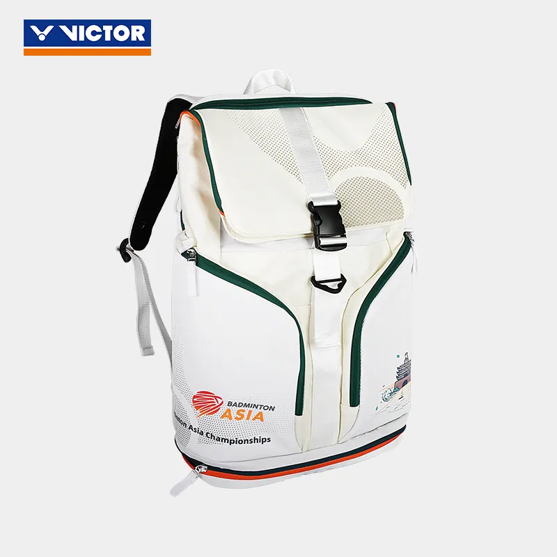 VICTOR Badminton Racket Bags 3 Pack Sporty Style Backpack White Unisex Independent Shoe Compartment-4
