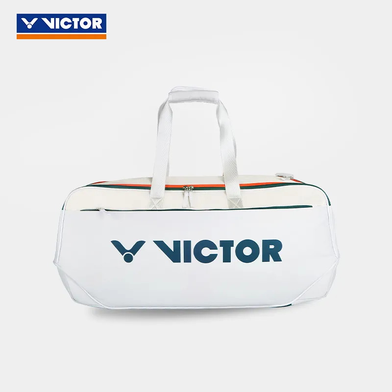 VICTOR Badminton Racket Bags 6 Pcs Pack Sporty Style Shoulder Bag White Unisex Independent Shoe Compartment-4