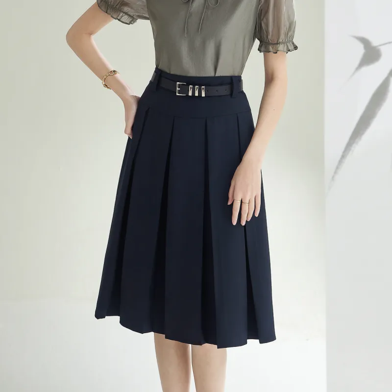 SMEN Casual Long Skirts Women's Navy Blue-8