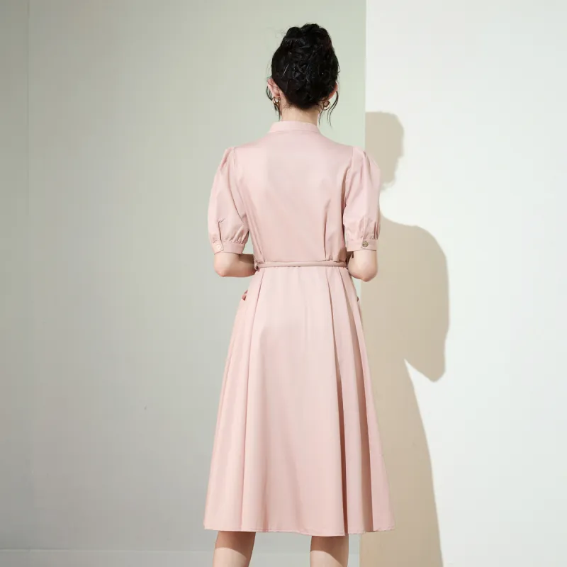 SMEN Short Sleeved Dress Women's Fairy Tale Pink-1