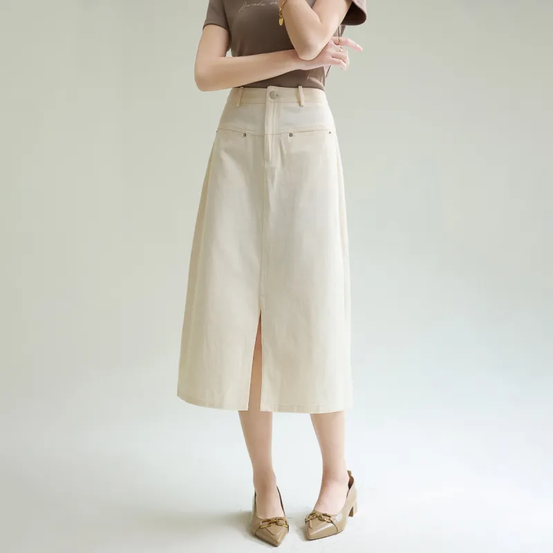 SMEN Denim Long Skirts Women's-14