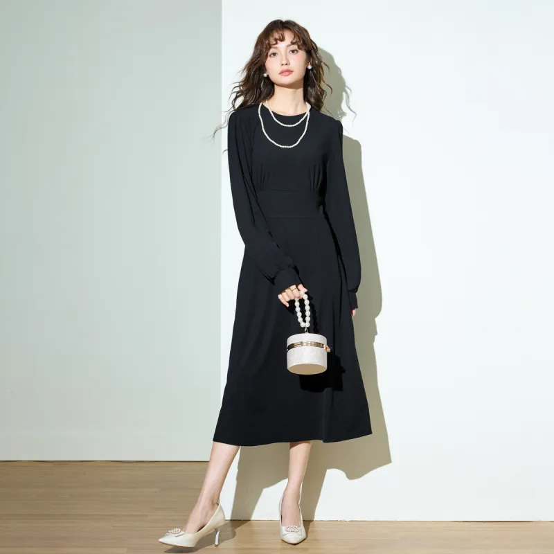 SMEN Long Sleeved Dresses Women's Black-2