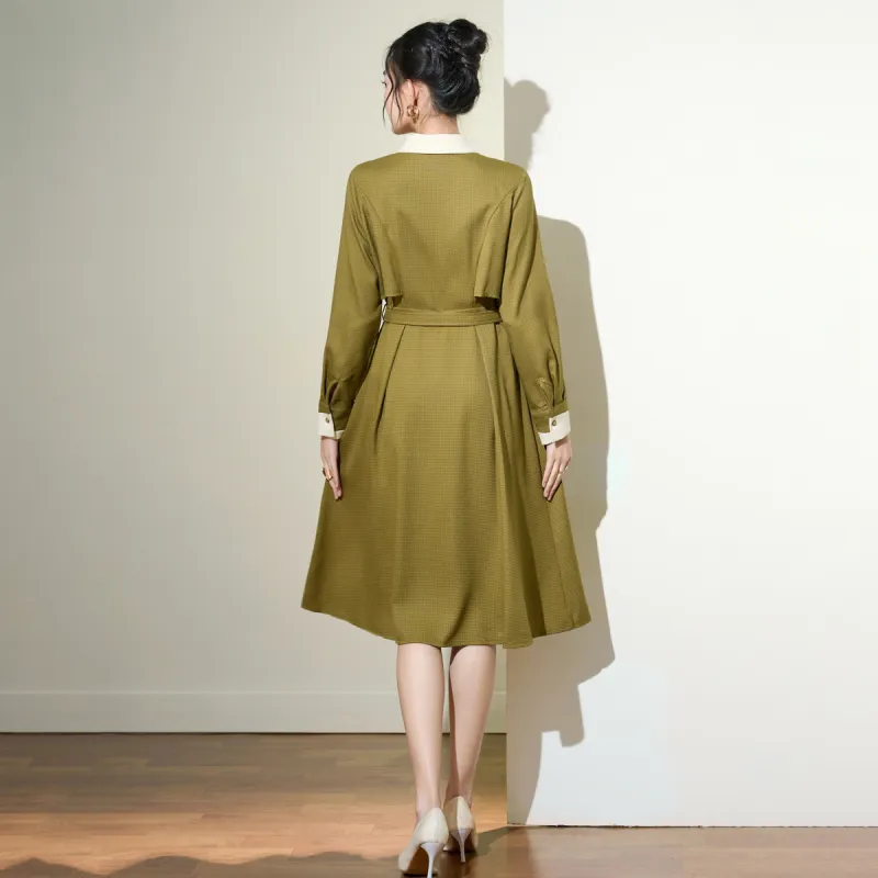 SMEN Long Sleeved Dresses Women's Tea Brown-1
