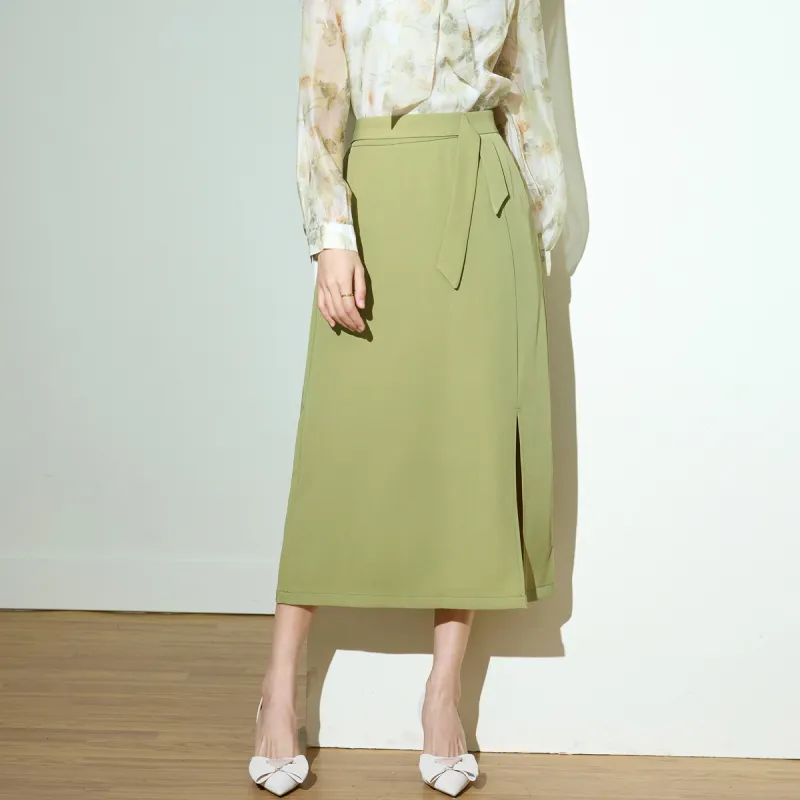SMEN Casual Long Skirts Women's Green-8