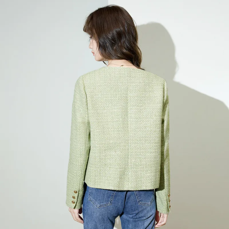SMEN Cropped Coats Women's Green-5
