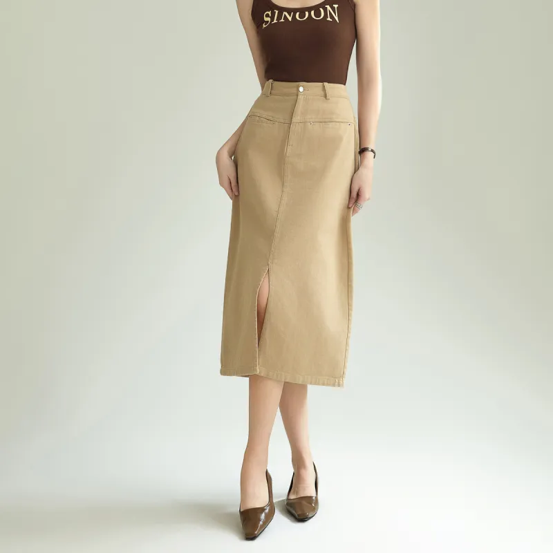 SMEN Denim Long Skirts Women's-4