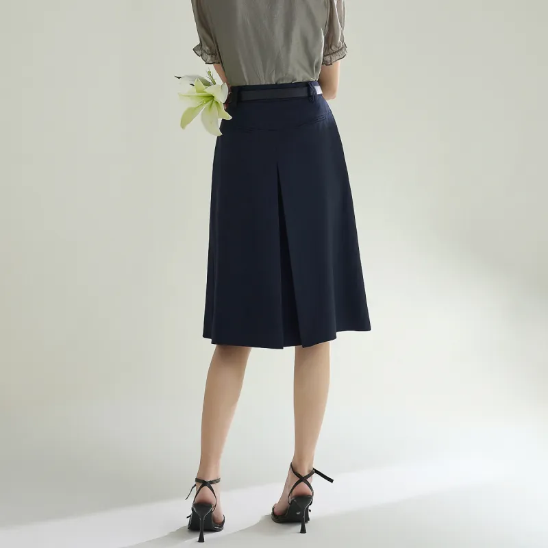 SMEN Casual Long Skirts Women's Navy Blue-9
