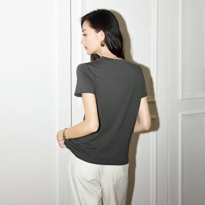 SMEN T Shirts Women's Gray-9