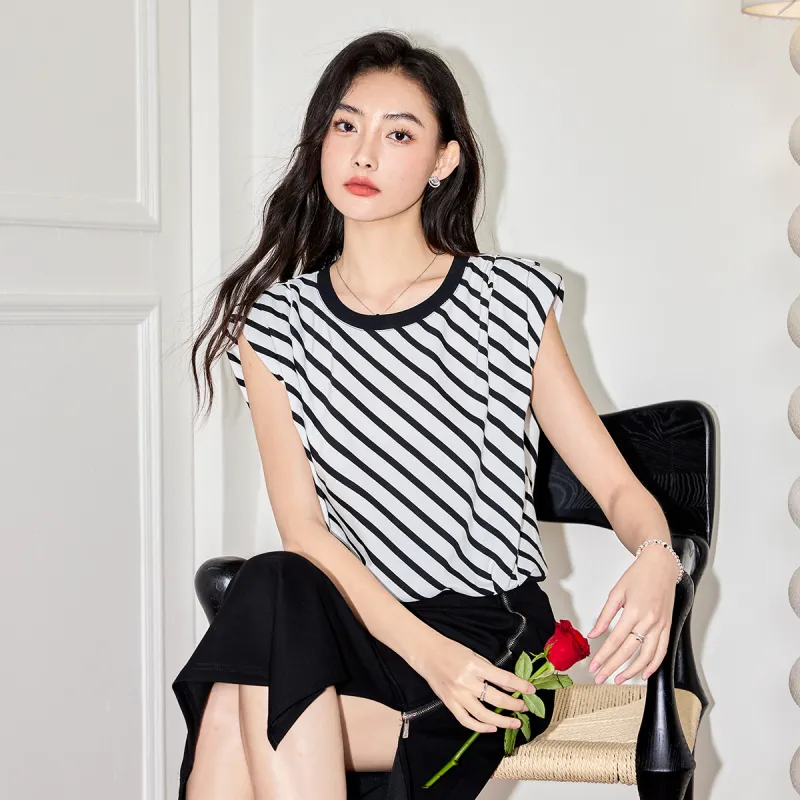 SMEN T Shirts Women's Stripes-7