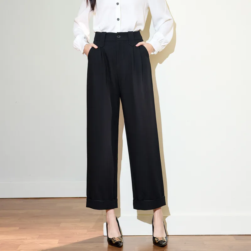SMEN Casual Pants Women's Black-4