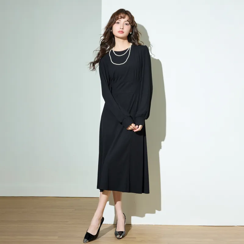 SMEN Long Sleeved Dresses Women's Black-7