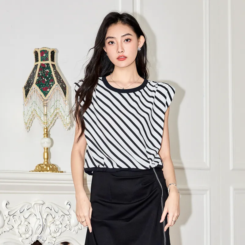 SMEN T Shirts Women's Stripes-3