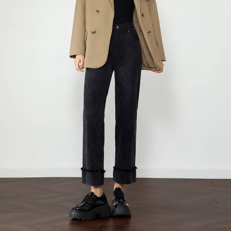 SMEN Jeans Women's Black-4