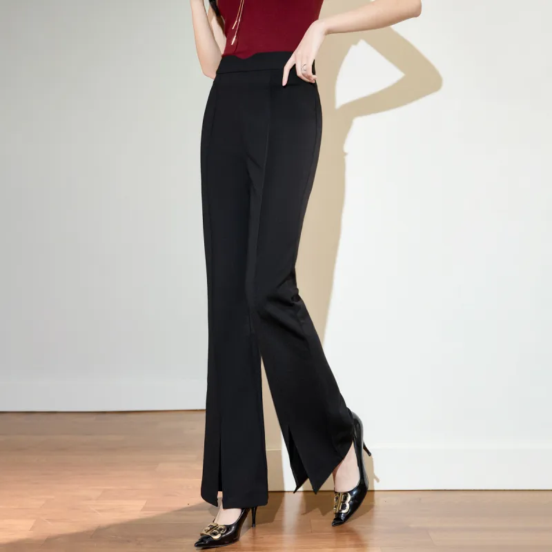 SMEN Flared Pants Women's Black-4