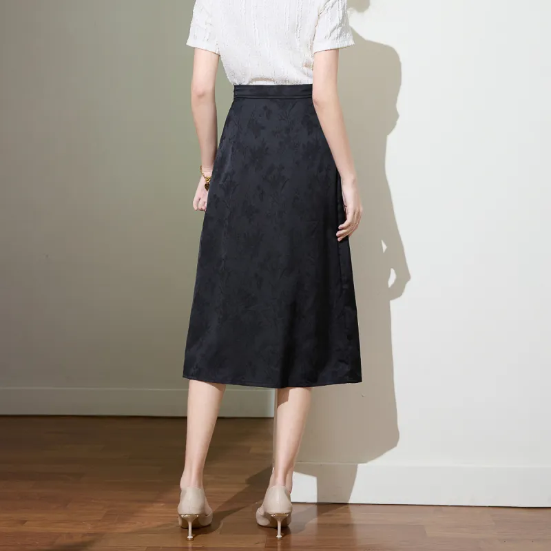 SMEN Casual Long Skirts Women's Black-6