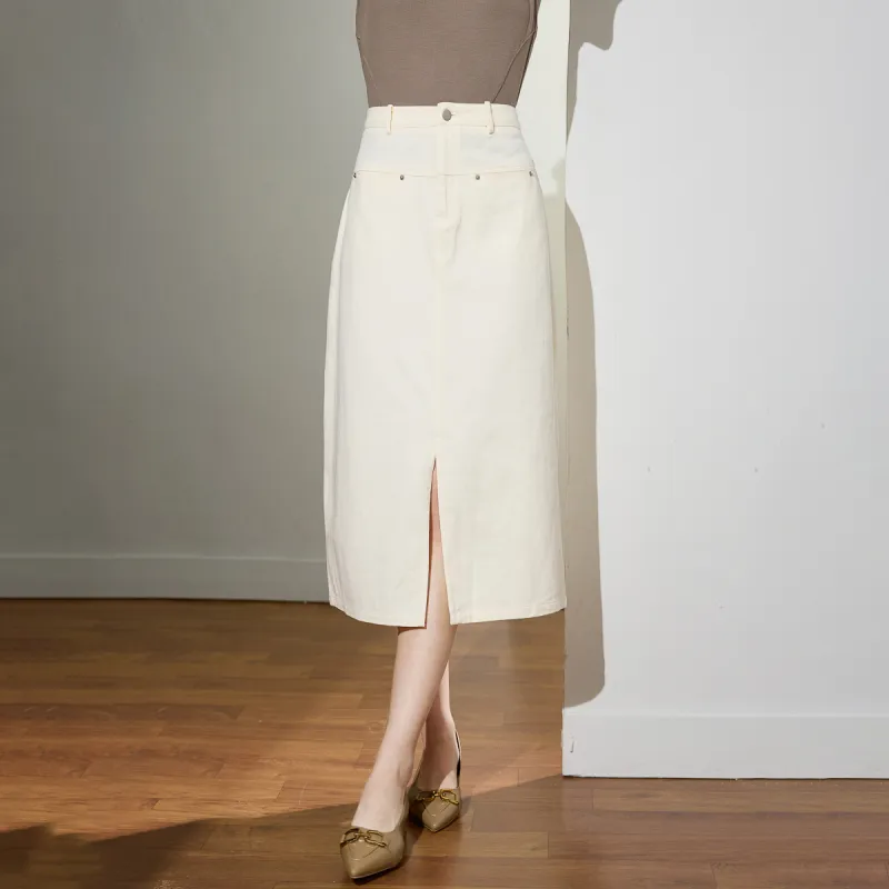 SMEN Denim Long Skirts Women's-12