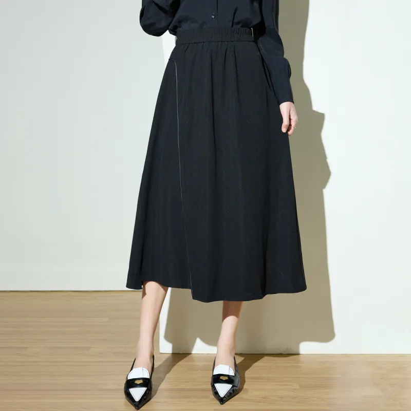 SMEN Casual Long Skirt Women's Black-5