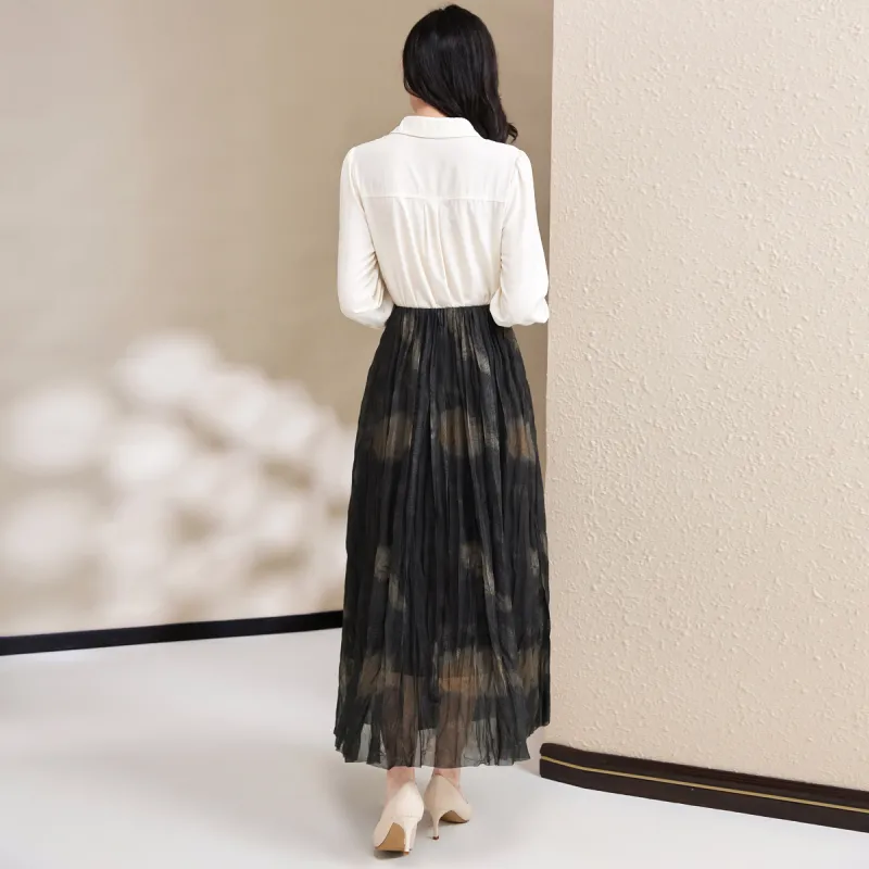 SMEN Casual Long Skirts Women's Multicolor-4