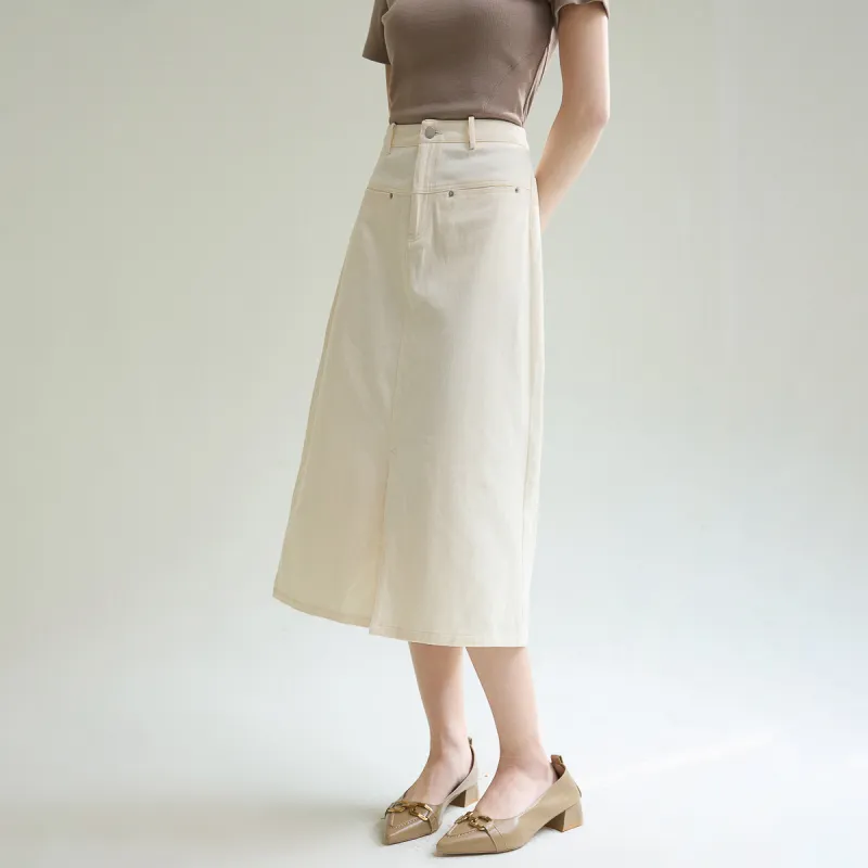 SMEN Denim Long Skirts Women's-15