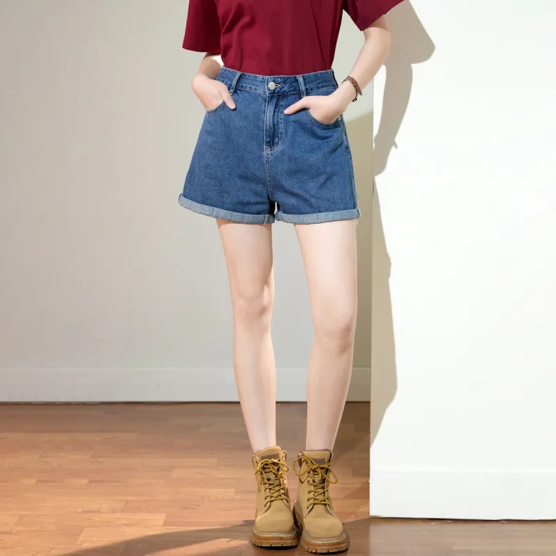 SMEN Denim Shorts Women's Blue-2