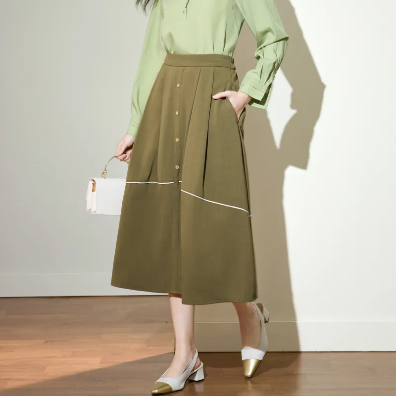 SMEN Casual Long Skirts Women's-10