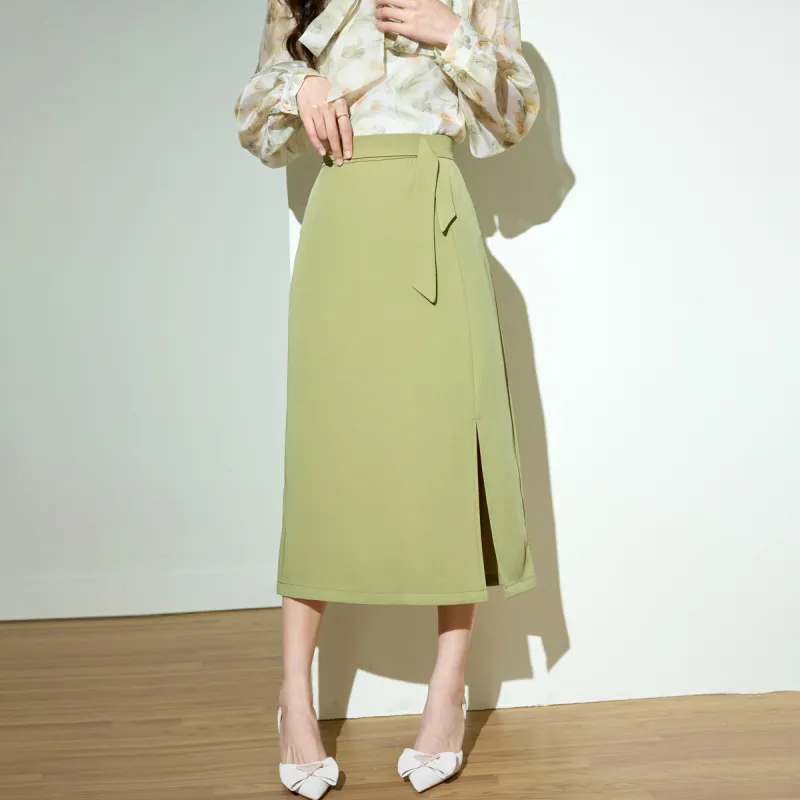 SMEN Casual Long Skirts Women's Green-2