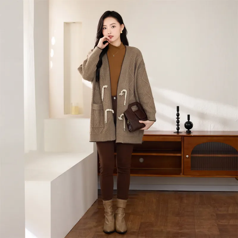 SMEN Knitwear Women's Coffee-4