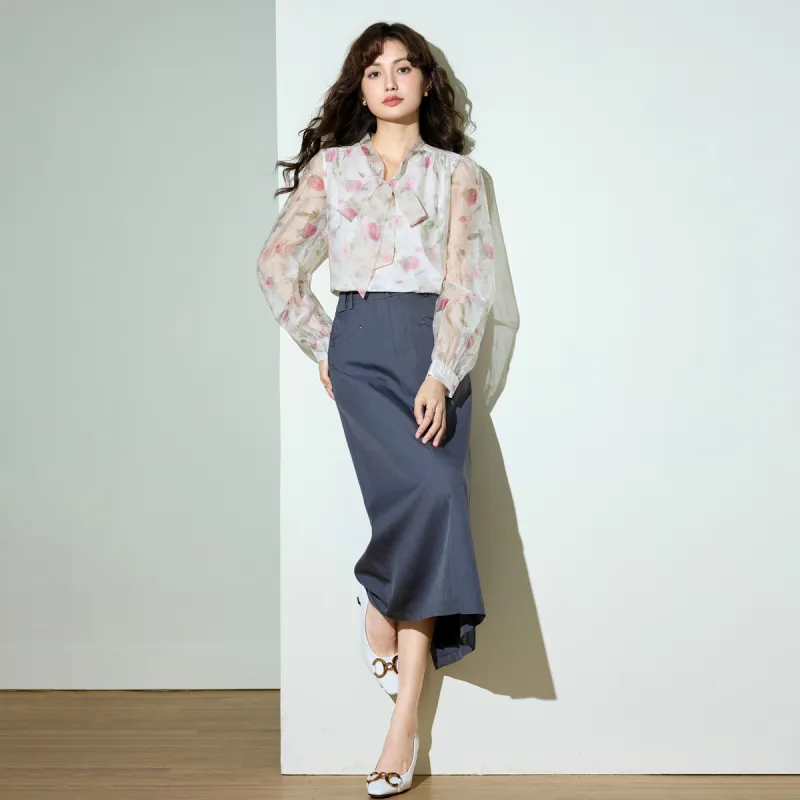 SMEN Chiffon Shirts Women's-19