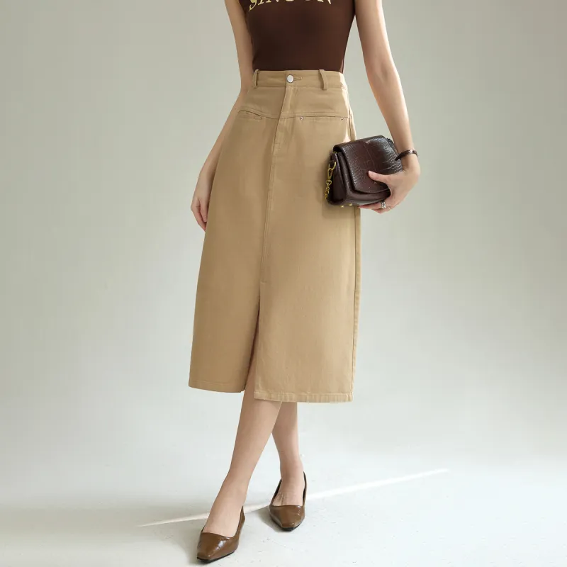SMEN Denim Long Skirts Women's-2