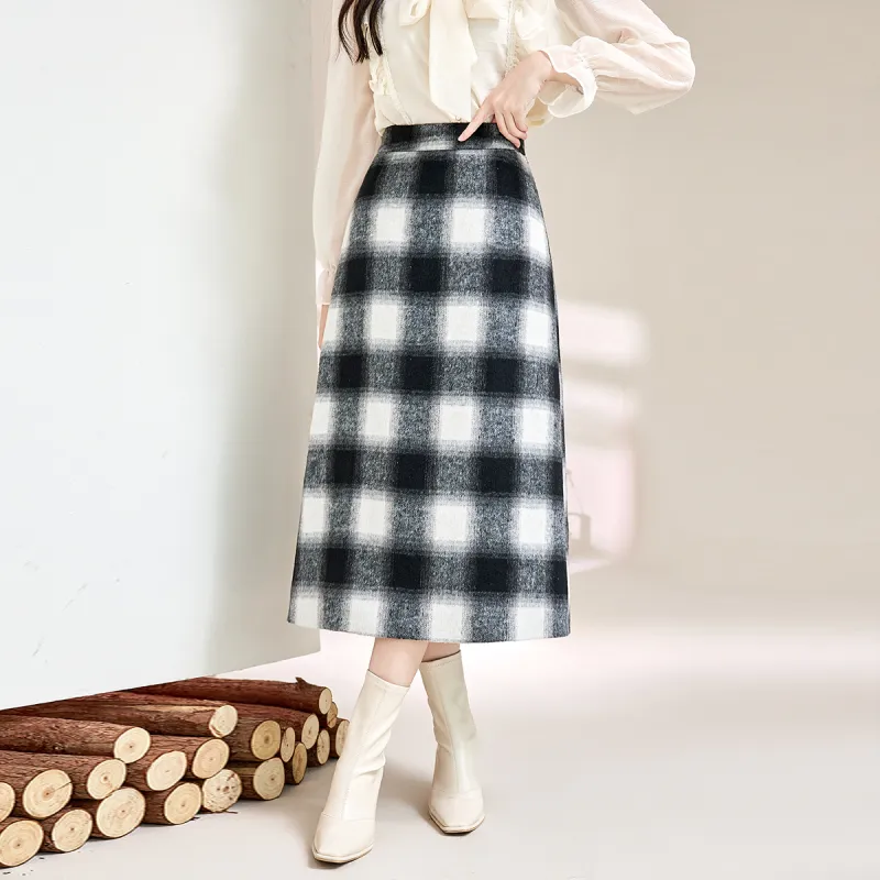 SMEN Casual Long Skirts Women's Black-1