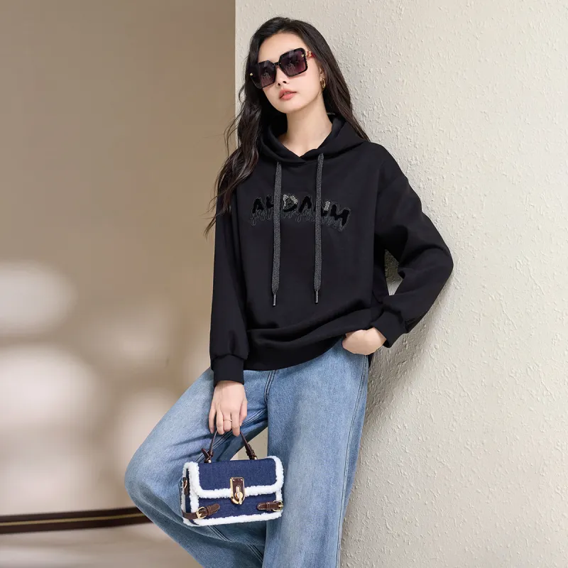 SMEN Sweatshirts Women's Black-8