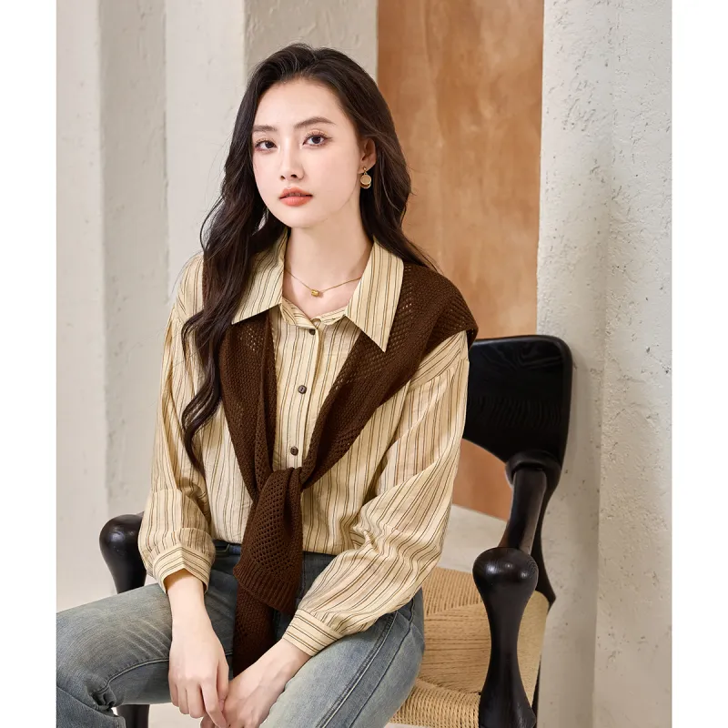 SMEN Shirts Women's Coffee-5