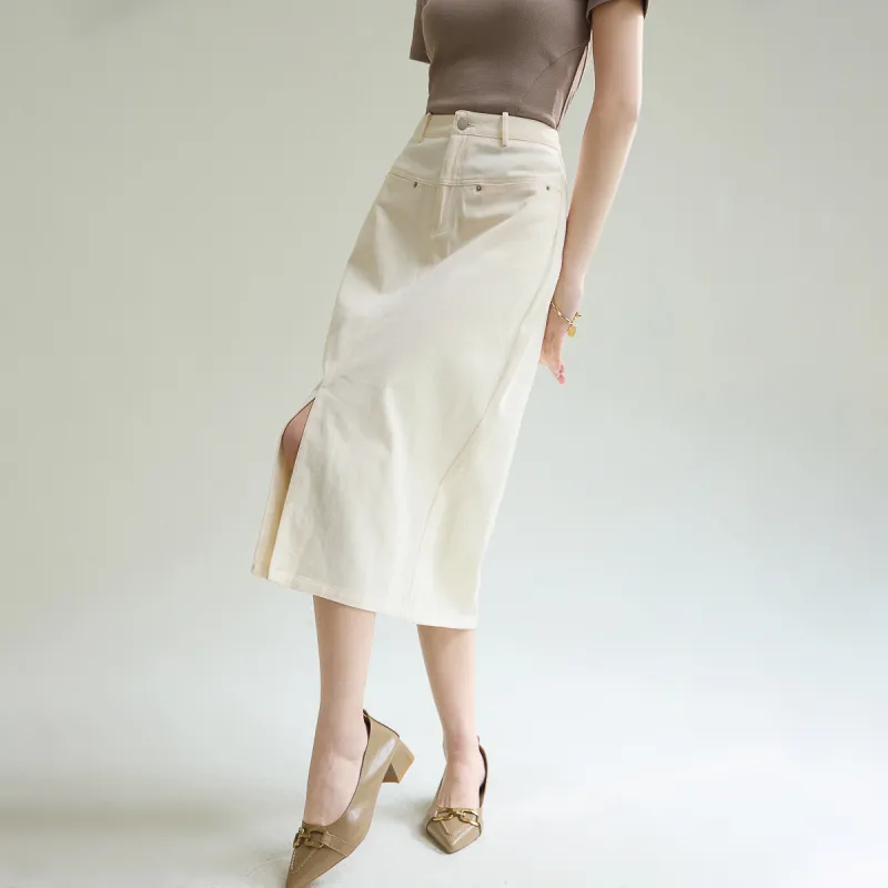 SMEN Denim Long Skirts Women's-16