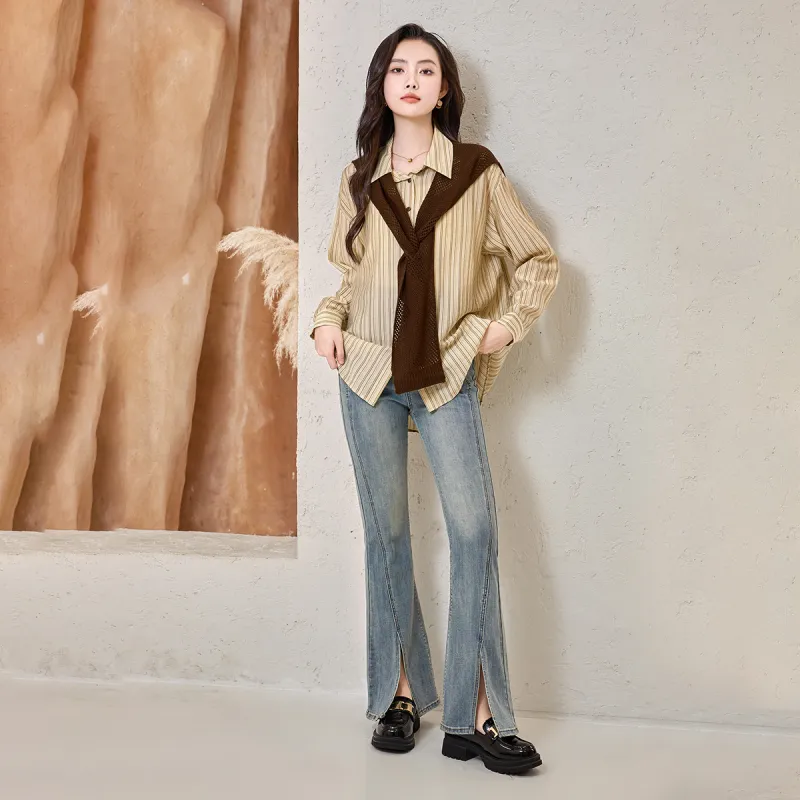 SMEN Shirts Women's Coffee-3