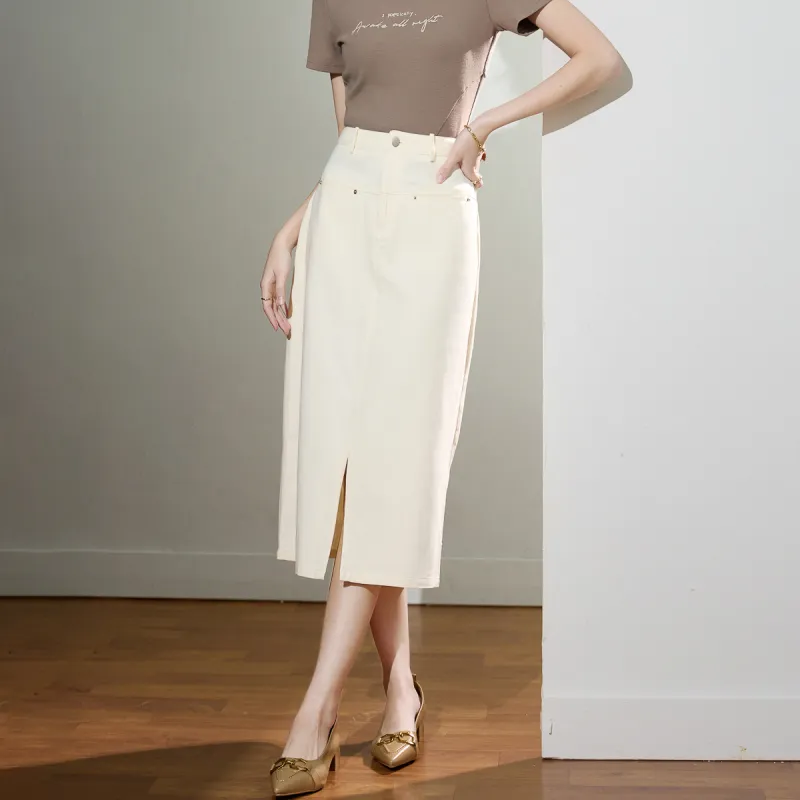 SMEN Denim Long Skirts Women's-13