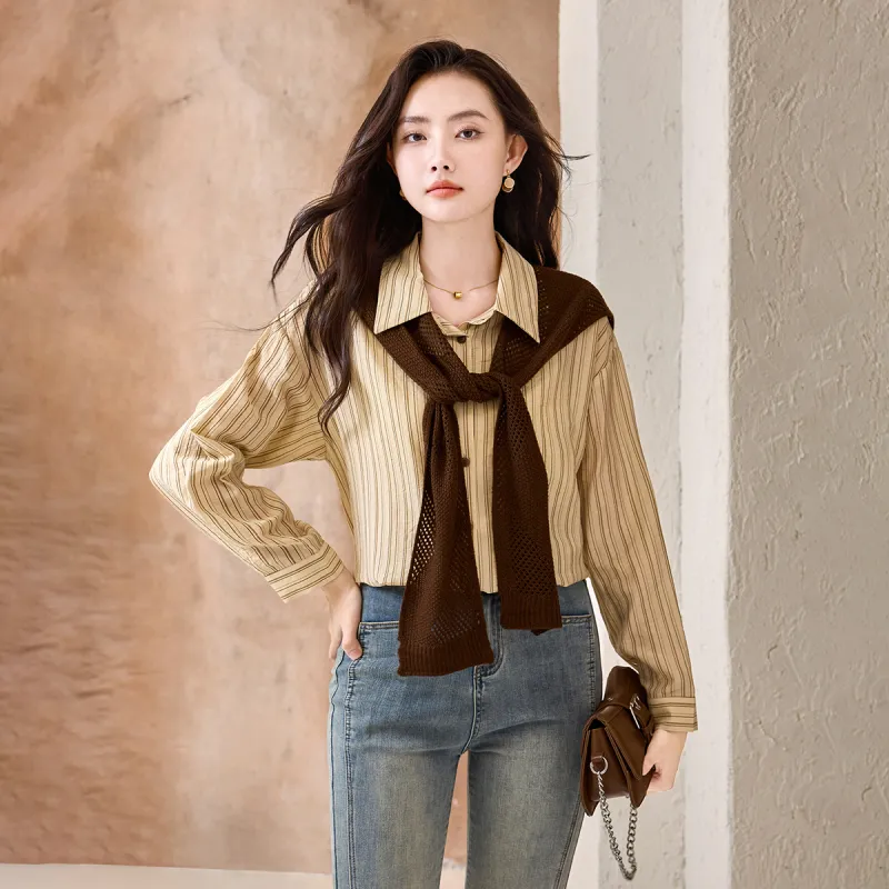 SMEN Shirts Women's Coffee-6