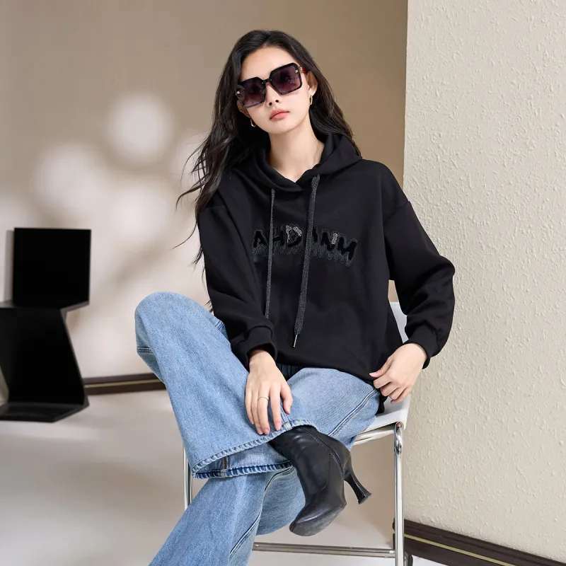 SMEN Sweatshirts Women's Black-5