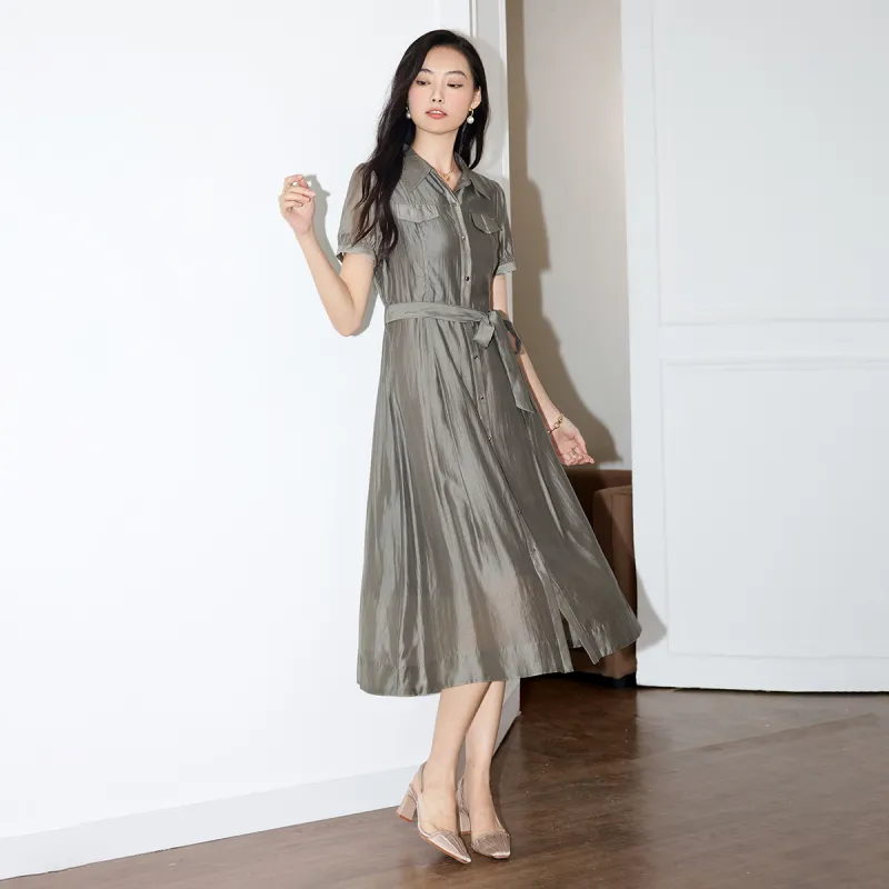 SMEN SS24 Short Sleeved Dresses Women's Gray-6