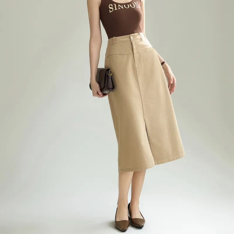SMEN Denim Long Skirts Women's-5