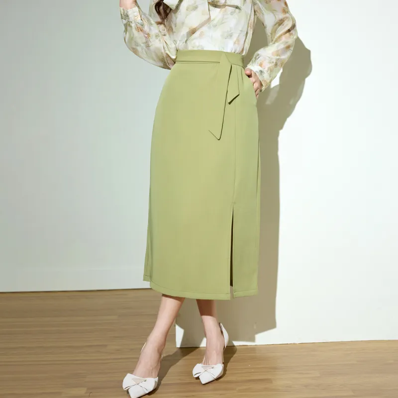 SMEN Casual Long Skirts Women's Green-7