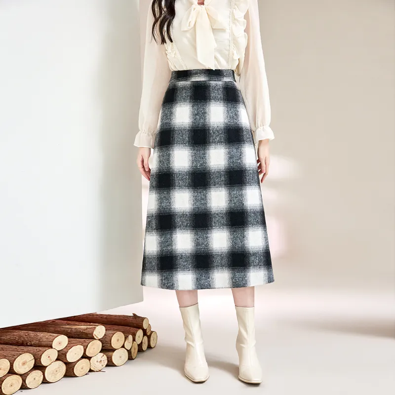 SMEN Casual Long Skirts Women's Black-2